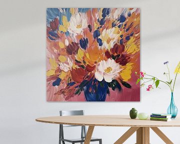 Farbexplosion auf Rosa und Blau