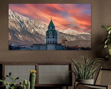 Château Hasegg à Hall in Tirol Autriche Alpes au coucher du soleil