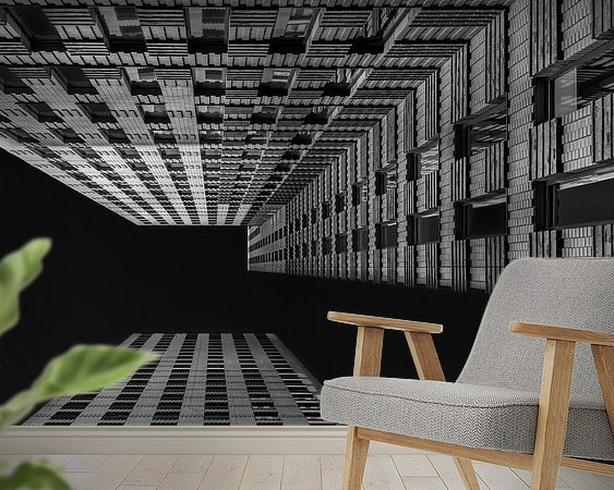 Voorbeeld van het werk in een kamer