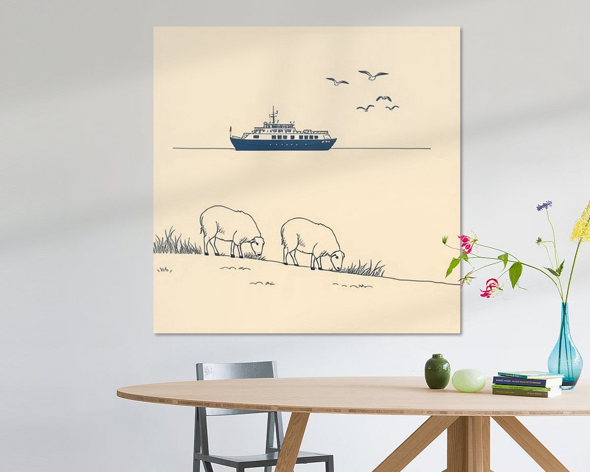 Voorbeeld van het werk in een kamer