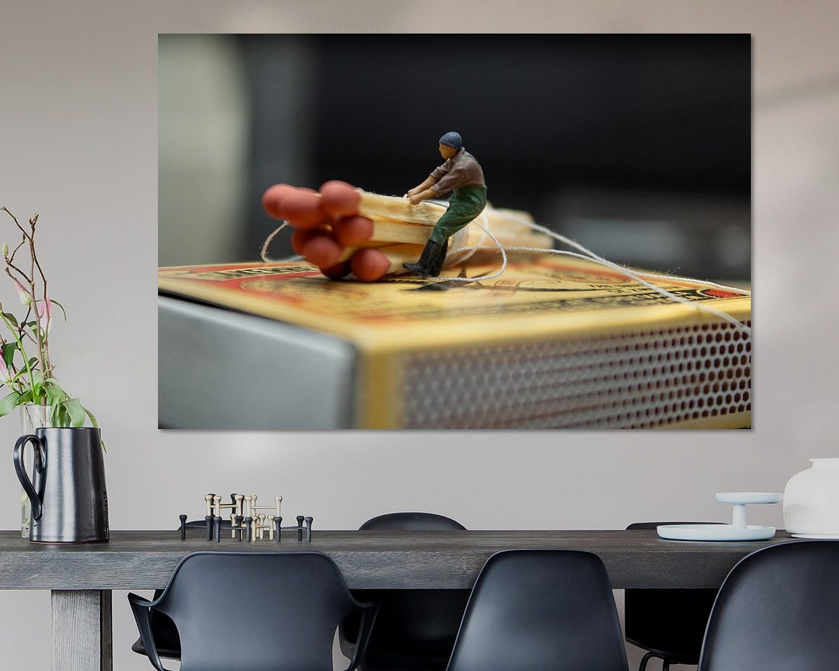Voorbeeld van het werk in een kamer