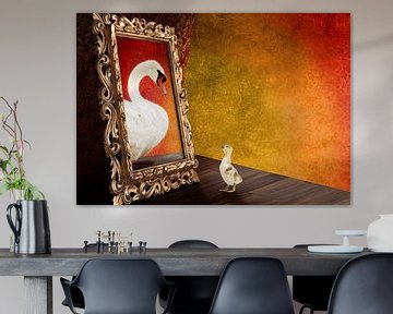 duckling and swan by Armin Mumper