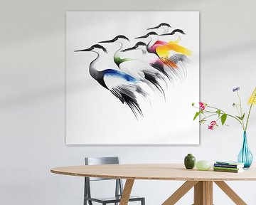 Regenboog van Reigers van Karina Brouwer