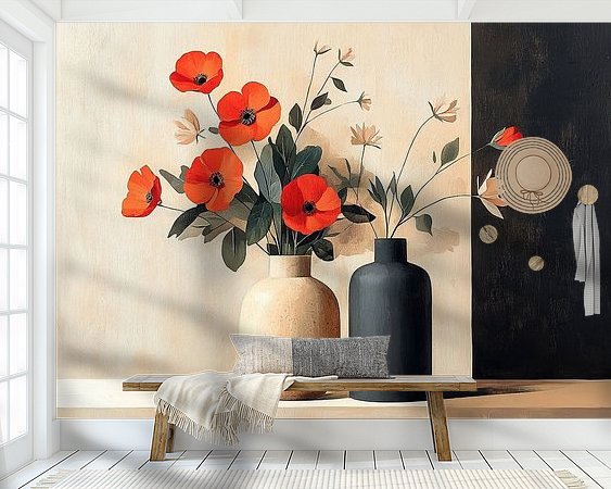 Voorbeeld van het werk in een kamer