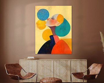 Vrouwenportret | Whispering Colors Embrace van ARTEO Schilderijen
