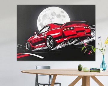 Toyota Supra Turbo Nachtrit onder de maan van MIROKKU