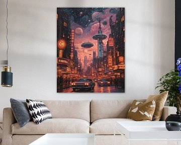 Retro Futuristic Cityscape