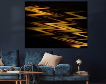 Abstract zigzagpatroon in geel en zwart