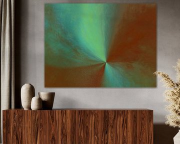 Abstract kosmisch beeld in blauw en groen