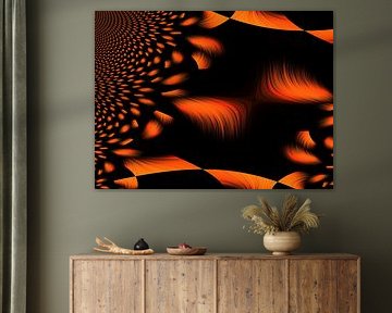Abstract fractal dynamic pattern in orange by art559