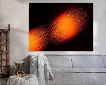 Abstracte dynamische lijnen in oranje en rood.