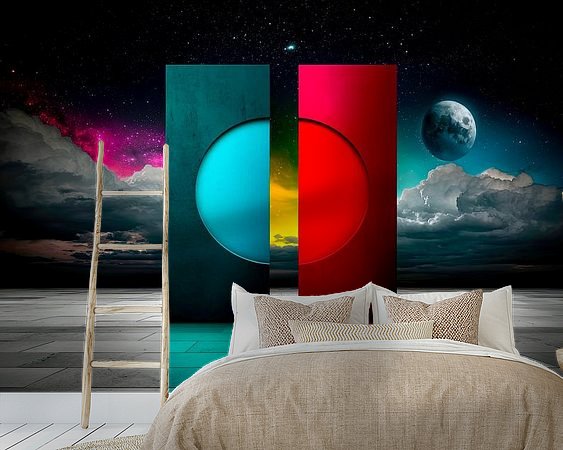 Voorbeeld van het werk in een kamer