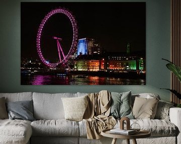 London eye met kerst van Inge de Lange