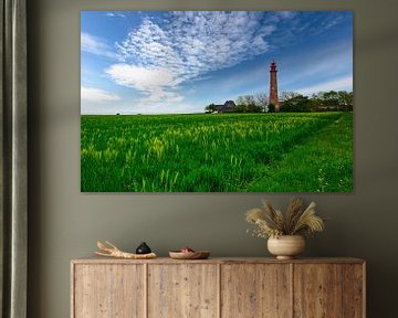Uitzicht op de vuurtoren van Fluegge in het zuidwesten van het eiland van Andreas Völkel