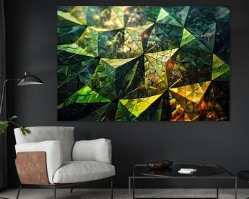 Verkenning in Smaragd – Tijdloze Abstracte Kunst  van Vlindertuin-Art