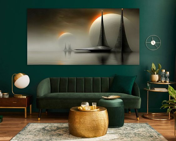 Voorbeeld van het werk in een kamer