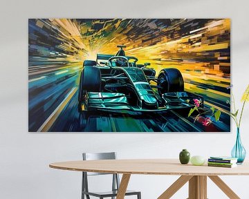 Flashing drive in a storm of colour by Klaus Tesching - Art-AI