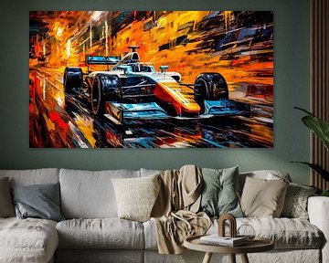 Flaming sprint through light and shadow by Klaus Tesching - Art-AI