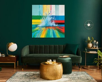 Abstract Water Splash Soft tones J57 by Team W 32 Gallery