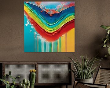 Abstract Water Splash - Rainbow J61 by Team W 32 Gallery