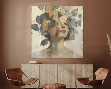Golden Women Painting | Fragmented Aura by Art Whims