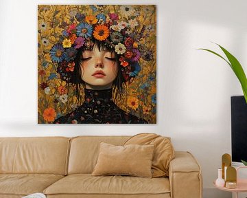 Portrait Colourful Flowers by Eye catching paintings