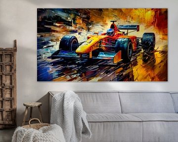 Glowing energy on a wet track by Klaus Tesching - Art-AI