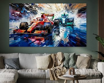 Icy competition: red against blue by Klaus Tesching - Art-AI