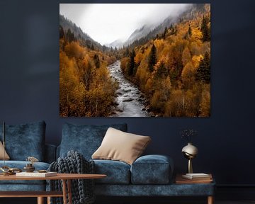 River in Autumn mountain scenery by Digital Picture Bakery