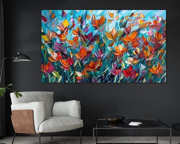 Vrolijk Abstract Bloemenveld van Jacky