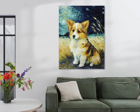 Voorbeeld van het werk in een kamer