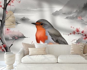 Japans Roodborstje in Japans landschap 1