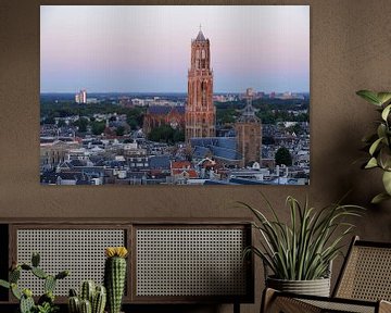 Paysage urbain d'Utrecht avec la tour Dom  sur Merijn van der Vliet
