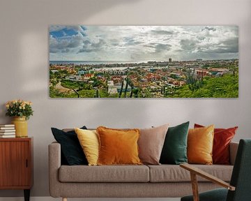 Panorama Willemstad Curacao van Willem Koenes
