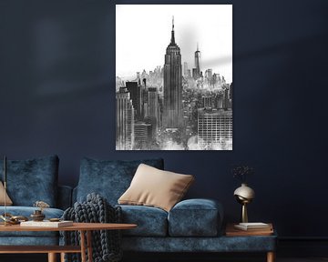 New York skyline in black and white by Thea