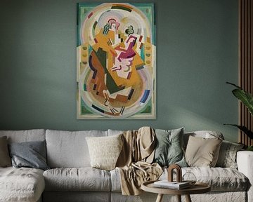 Albert Gleizes - Aangegeven figuur in een schilderij Measure-Cadence-Rhythm (1935). van Peter Balan