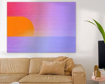 Oranje Paars | Oranje Zonsondergang van Modern Collection