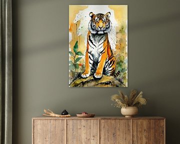 Tijger aquarel van MIROKKU