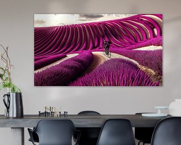 Cyclists in the lavender fields of Provence by Frank Heinz