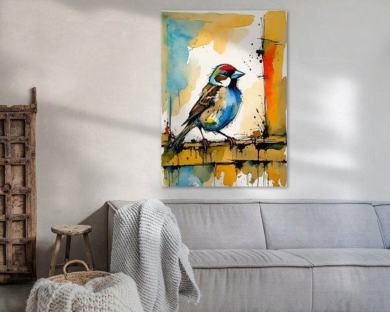 Voorbeeld van het werk in een kamer