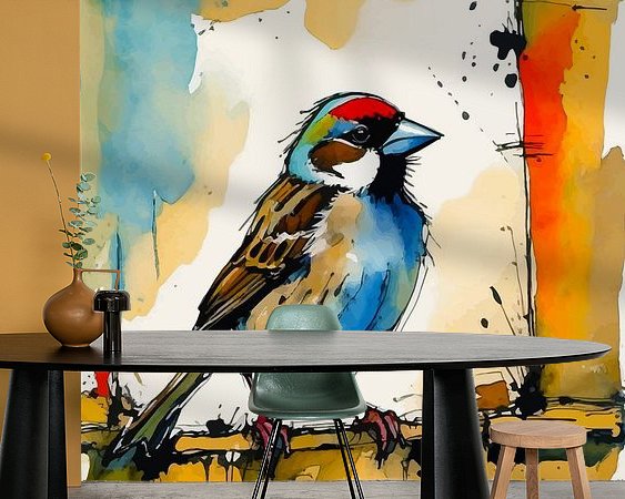 Voorbeeld van het werk in een kamer