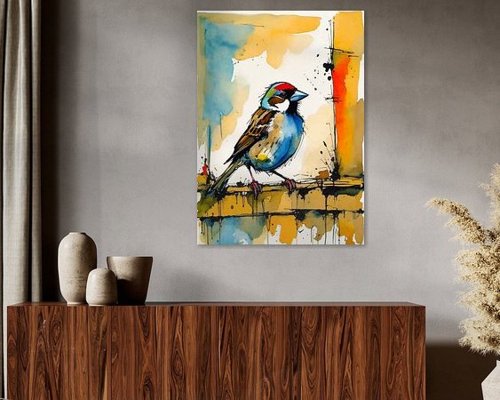 Voorbeeld van het werk in een kamer