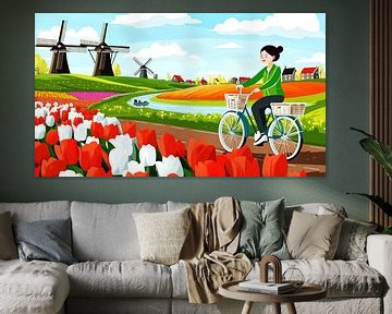 Fietstocht door de tulpenvelden van Frank Heinz