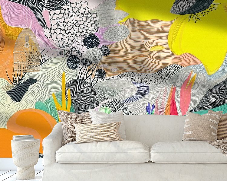 Voorbeeld van het werk in een kamer