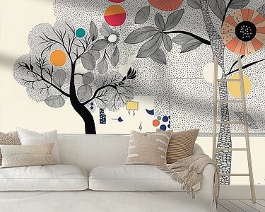Voorbeeld van het werk in een kamer