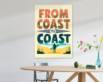 Vintage surfposter, de vrijheid van surfen van SHAKA LAB