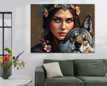 Girl with wolf #3 by Liona Toussaint