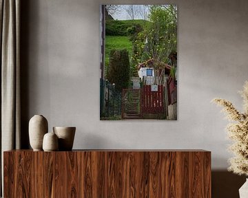 Tuinhekje, toegang tot hogergelegen huisje en heuvel van Ton Van Zeijl