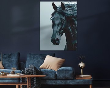 Majestic Black Horse Portrait by Ramy Salah Hefny
