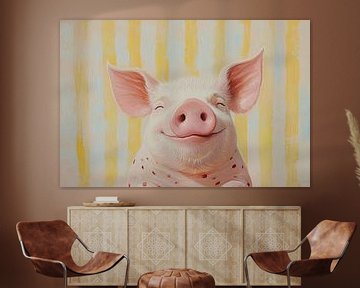 Lächelndes rosa Schwein von Wunderbare Kunst
